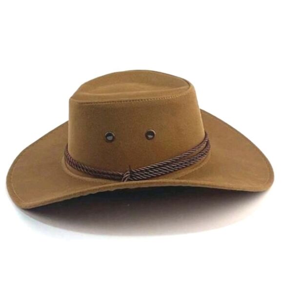Womens Vintage camel western hat main image 4
